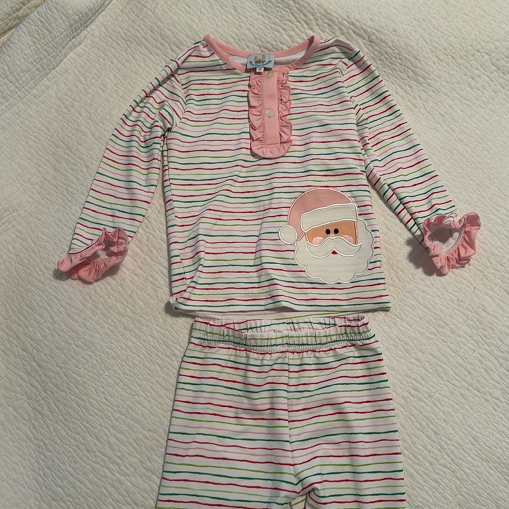 4T girls Santa Christmas pajamas